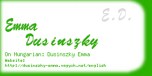 emma dusinszky business card